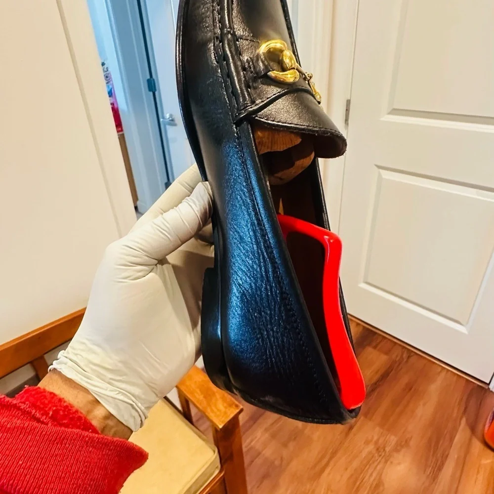 Jay Butler’s Horse Bit Black Leather Loafers with Gold Buckle. - Picture 10 of 13